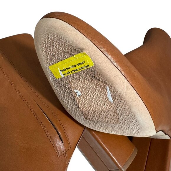TORY BURCH Brooke Logo Heel Ankle Boots carmel Leather Size 9.5 New - Picture 6 of 6